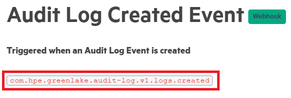 The location of an event type in event reference documentation